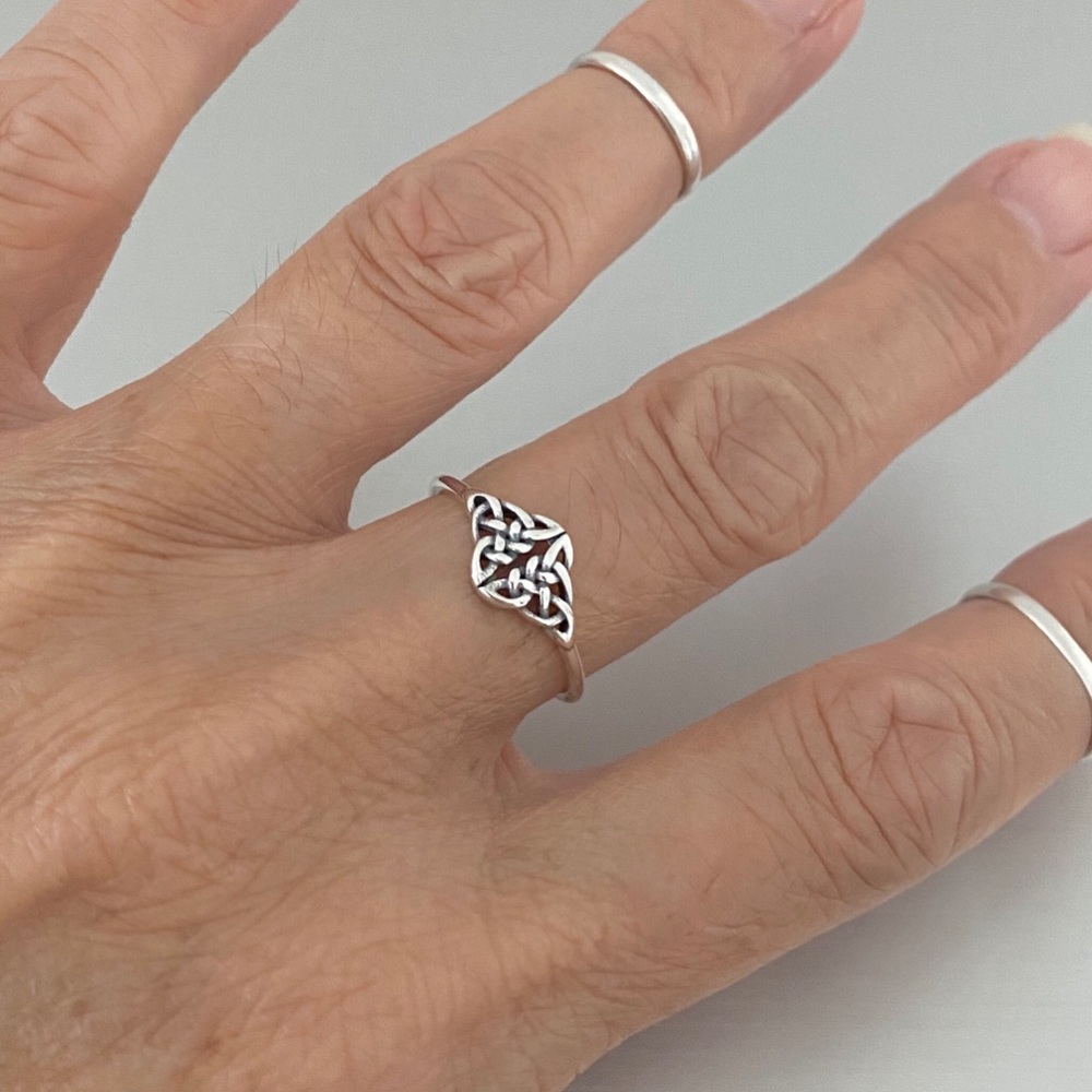 Sterling Silver Small Celtic Ring, Knot Ring, Silver Rings, Endless Knots